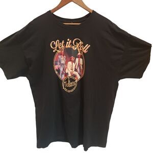 Midland Size XXL Let it Roll Vintage Vtg short sleeve black band tee tshirt